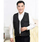 Men's Autumn and Winter Warm Cotton Vest Middle-aged and Elderly Wool Liner Padded Business Casual Loose Waistcoat Top Cardigans Vest Coat
