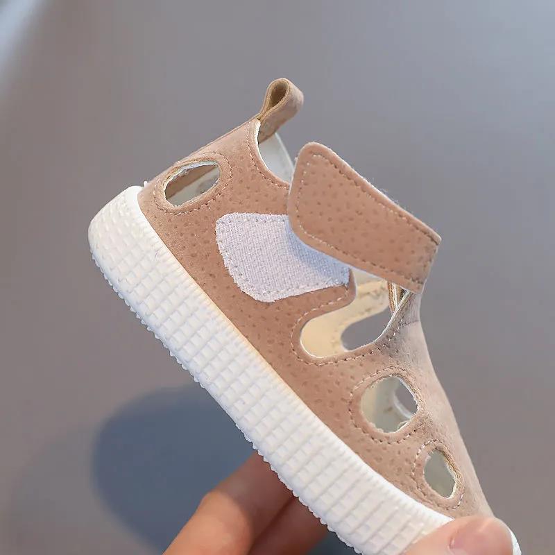 Children's Summer Shoes Anti-slip Soft Sole Princess Flat Shoes Solid Color Hollow Out Casual Cool Shoes