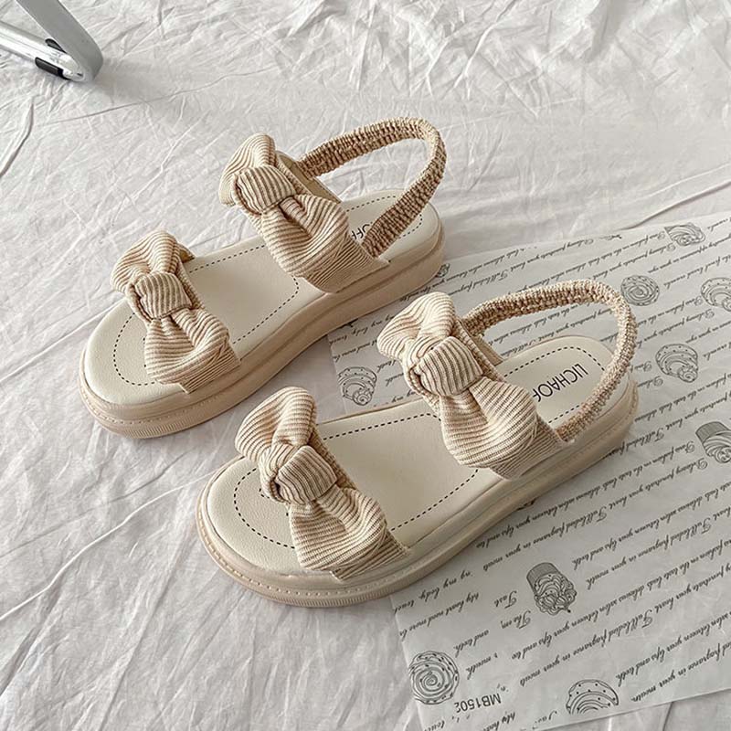 Outer Wear Sandals Female Summer Flat Bottom Fashion Student Fairy Style with Skirt