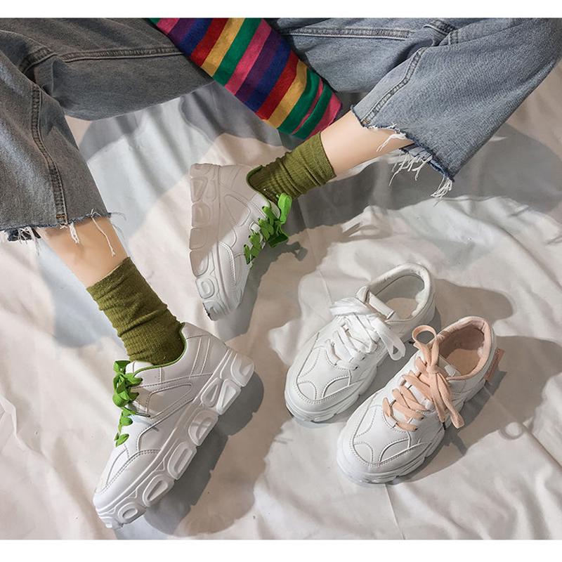 Summer Women White Sneakers Mesh Patchwork Dad Shoes Casual Thick Heel White Shoes Designer Breathable Running Platform Sneakers