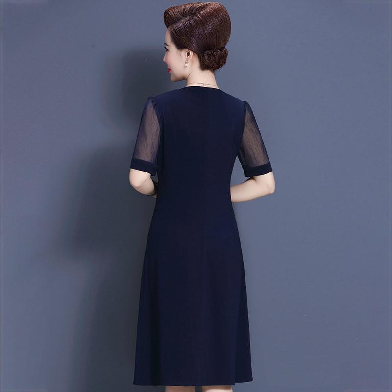 Mid-length L-XXXXXL Women's Summer Dress Chiffon Veil Short Sleeve Solid Color Daily Wear