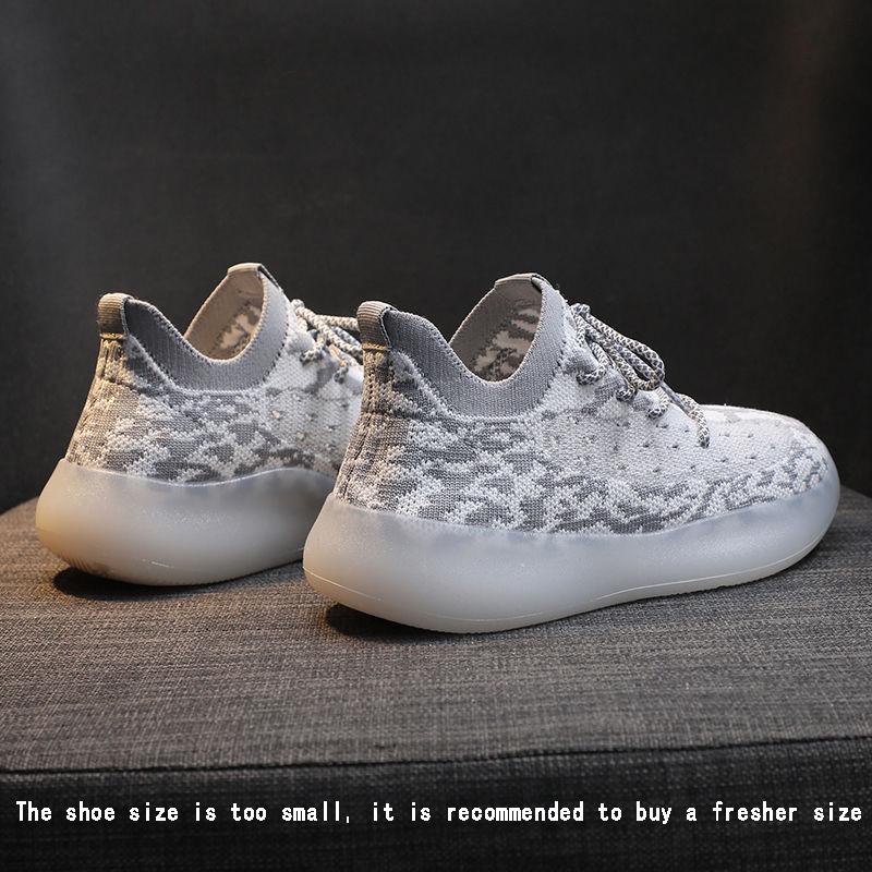 Knitted Sports Shoes Female Spring Coconut Shoes Rainbow Jelly Bottom Flying Woven Woman Sneakers