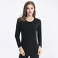 Women Long Sleeve Thermal Underwear Women Winter Plus Velvet Thicken Tight Suit Sexy Pajamas Autumn Warm Windproof Soft Lining High Collar Round Neck