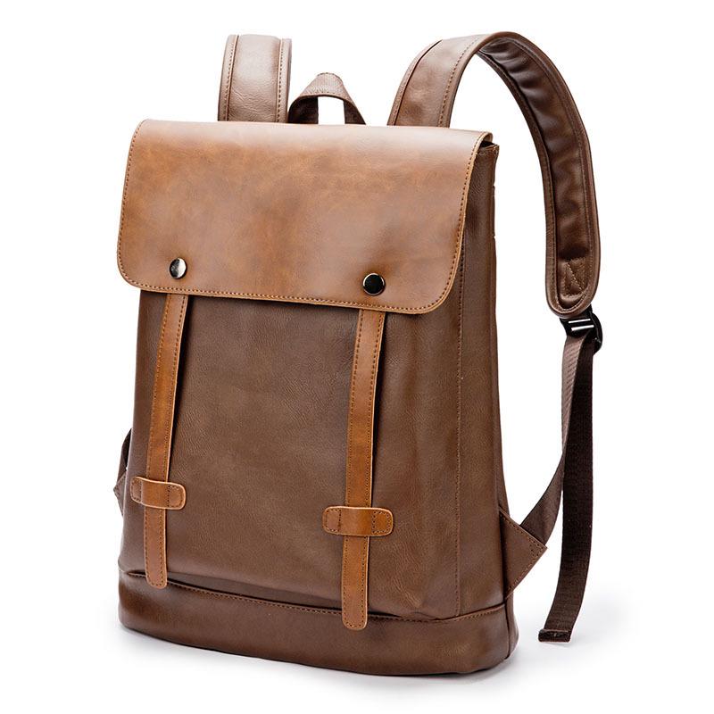 Retro Backpack Men Zipper Buckle Anti-theft Waterproof Outdoor Travel Bag Student Book Computer Bags