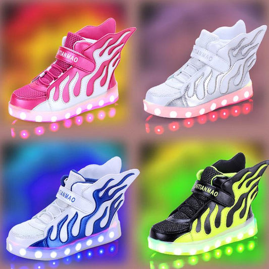 Children 'S Luminous Shoes Led Boys Girls Lights Usb Charging Boys And Girls Flash Shoes Sports Shoes High -Top Sports Shoes