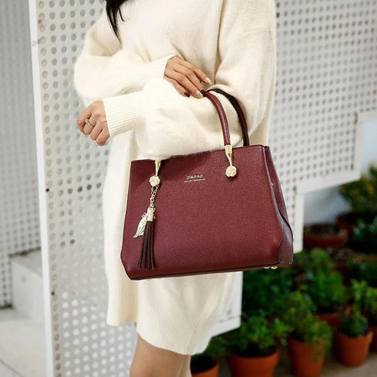 Kangaroo Leather Ladies Bag Female Four Seasons Fashion All-match Messenger Bag Middle-aged Handbag Large Capacity