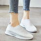A Pedal Casual Women's Shoes Lazy Shoes Flying Woven Socks Shoes, Breathable Sneakers Women's Mother Shoes Breathable Net Shoes Coconut Shoes