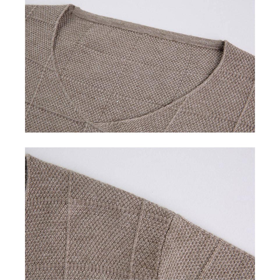 2019 Autumn Winter Warm Wool Sweaters Casual Patchwork V-neck Pullover Men Brand Slim Fit Sweater