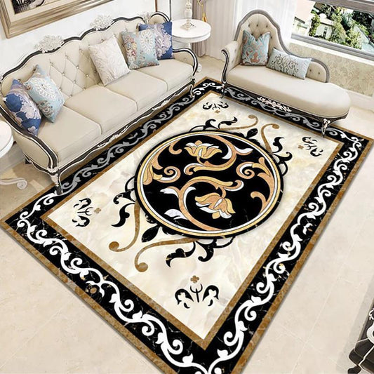 Square Floor Mats Marble Pattern Bedroom Bedside Blanket Household European Style Living Room Carpet