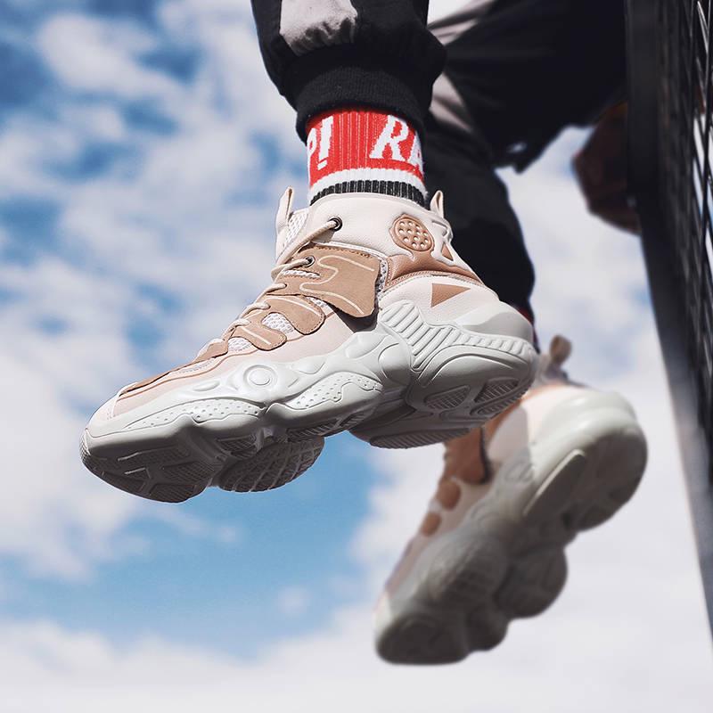 Men's trendy high-top shoes men's wild Daddy shoes sports shoes Non-slip wear-resistant sneakers