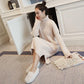Fall/winter Turtleneck Pullover Skirt Over-the-knee Slim White Bottoming Skirt