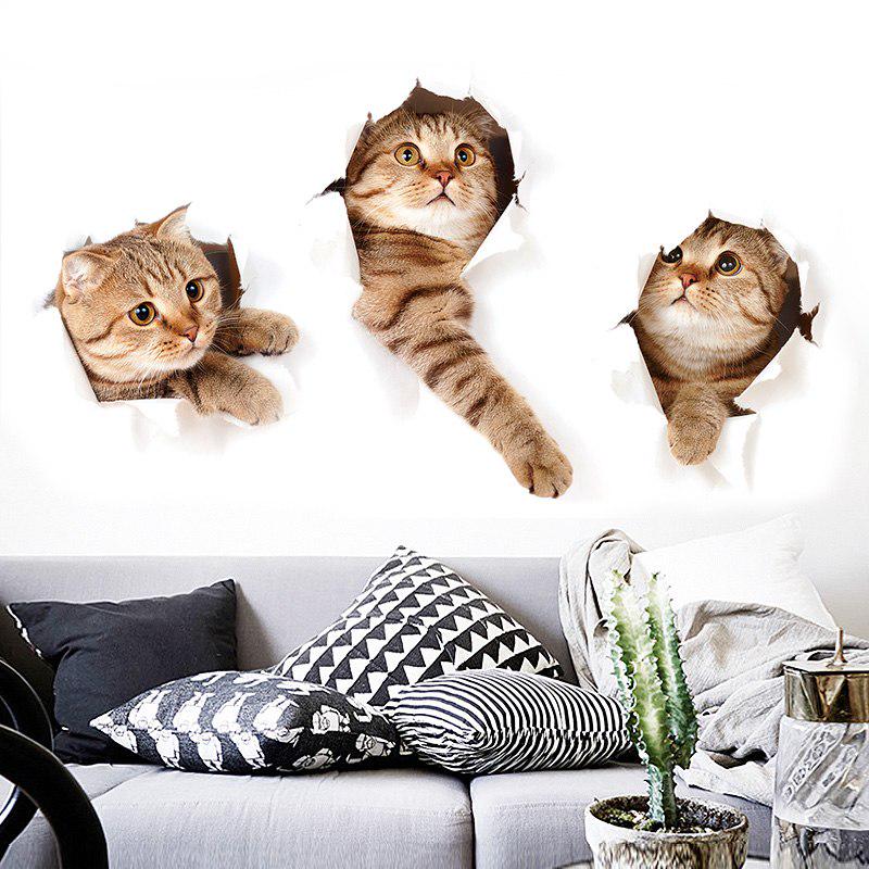 [Wall sticker] cute 3 naughty cat wall stickers for kids rooms nursery children bedroom home decorat