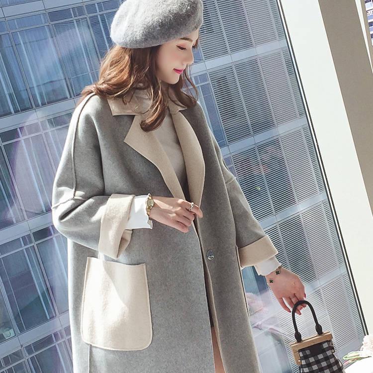 Woolen Coat for Women Winter Slim  Women Woolen Jacket 2019 Casual Solid Color Long Sleeve Overcoats