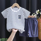 Children's Short-sleeved Suit Cotton Baby T-shirt Boys Summer Children's Clothing Girls Shorts Baby Clothes Summer Clothing