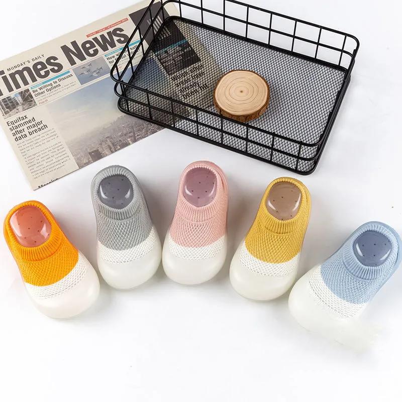 Baby Toddler Shoes 0-3 Years Old Boys and Girls Shoes Summer Mesh Color Matching Breathable Thin Rubber Soft Sole