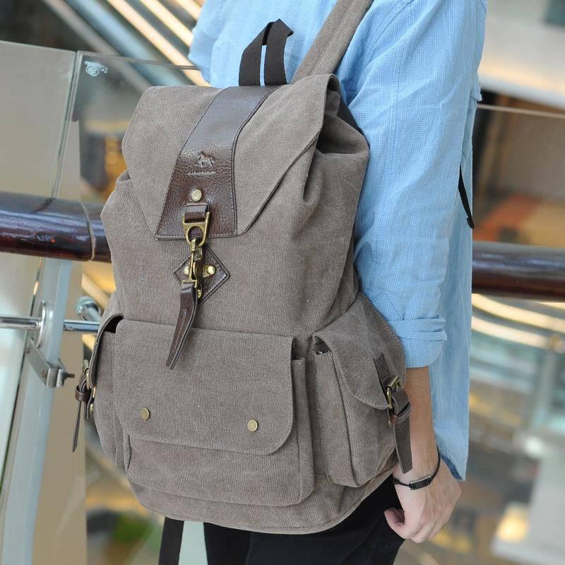 Men Male Canvas Backpack Casual Rucksacks Laptop Backpacks College Student School Bag Backpack Women