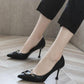 Soft Leather High-heeled Shoes Female Students Stiletto Spring  Autumn Fashion All-match 5cm Single Shoes Women