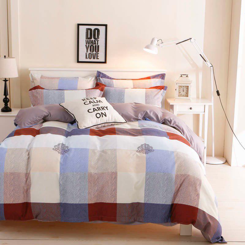 WTEMPO Brand fashion Student dormitory lattice Geometric Pattern Polyester Bedding  Duvet Cover