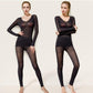 Women Long Sleeve Thermal Underwear Women Winter Tight Suit Sexy Pajamas Autumn Spring Soft Lining High Elasticity Slim Body Comfortable Breathable