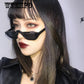 WTEMPO Trend Sunglasses Retro Letter Round Frame Sunglasses Versatile Sunglasses