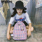 Fashion Polyester soft Backpack Satchel School Bags special checked printing Backpack