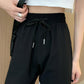 Casual Ice Silk Sweatpants Gray Drawstring Pants Women's Thin Stretch Loose Summer Thin Fashion Quick-drying Pants