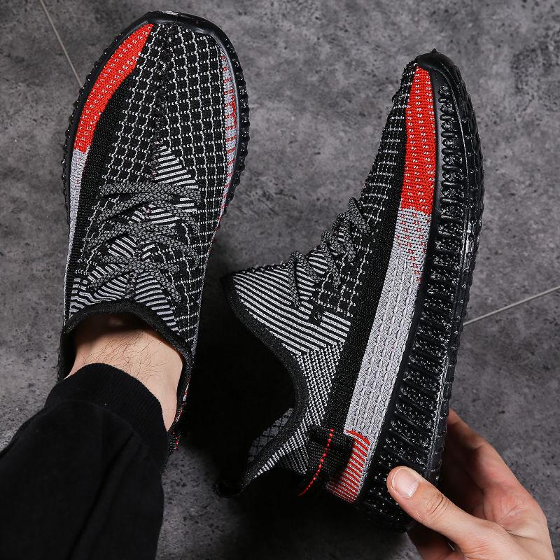 39-44 Men's Casual Shoes 3D jelly tide Shoes hit Color Coconut Shoes Men 2020 Spring flying woven Casual Sports Men's Shoes