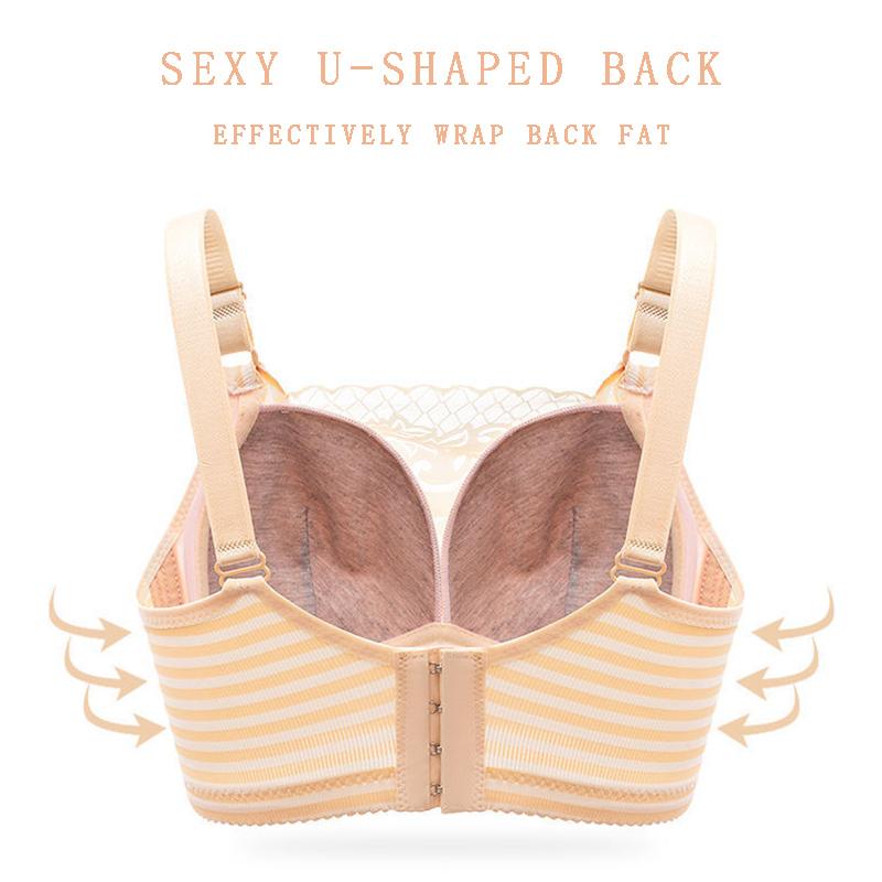 Tube Top Lace Anti-glare Large Size Thin Section Thickened Gathered Bra Breast Adjustment Adjustment Bra Without Steel Ring Underwear Women