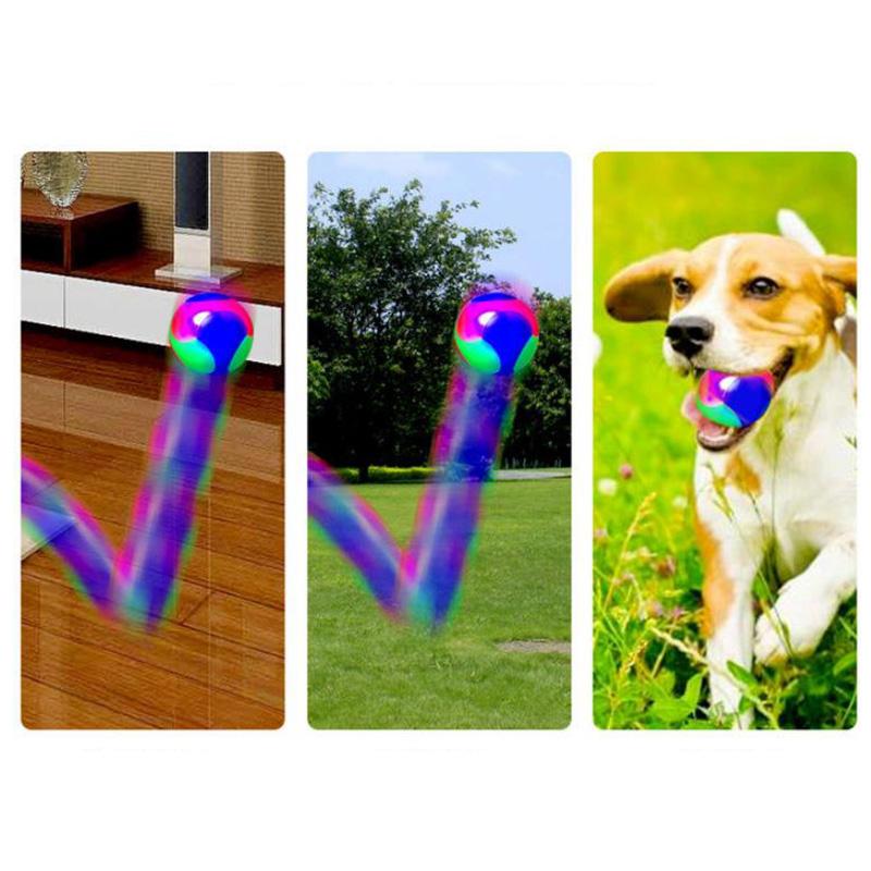 Pet Toy Luminous Ball Elastic Bite Resistant Cat and Dog Teddy Golden Retriever Toy Ball Dog Training Tool Spherical Toy Outdoor Play Fun Chewing Toys