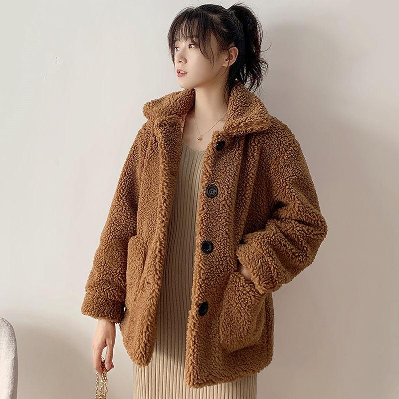 Winter Woman's Cotton Wool Coat Winter Cold warm Long sleeve fur jacket Trend Large size Fur coat