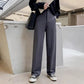 Women's Drape Black Straight-leg Pants Spring and Summer Suit Pants Korean Students Loose Wide-leg Pants Mopping Long Pants