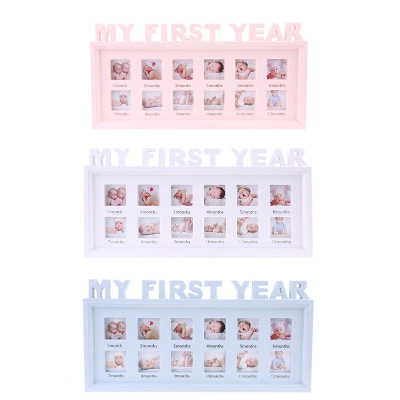 Creative DIY 0-12 Month Baby "MY FIRST YEAR" Pictures Display Plastic Photo Frame Souvenirs Commemorate Kids Growing Memory Gift