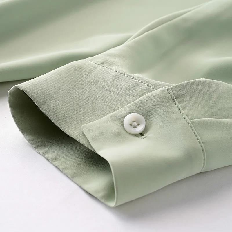 2021 Early Spring and Autumn Shirt Dress Women Loose and Thin Western Style Mid-length Outer Shawl Two-piece Suit