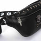 Hip Hop Waist Bag Men Black Waterproof Rivet Crossbody Outdoor Sports Travel Shoulder Bag