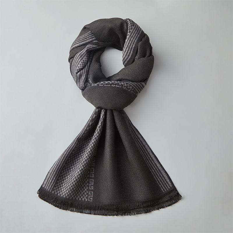 Wool Scarf Men's Winter Wool Knitted Scarf Thickened Warm Couple Scarf