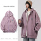 Women's Autumn Korean Style Hooded Cardigan Sweater Ladies Loose and Lazy BF Wind Ins Jacket Casual Zipper Cardigan