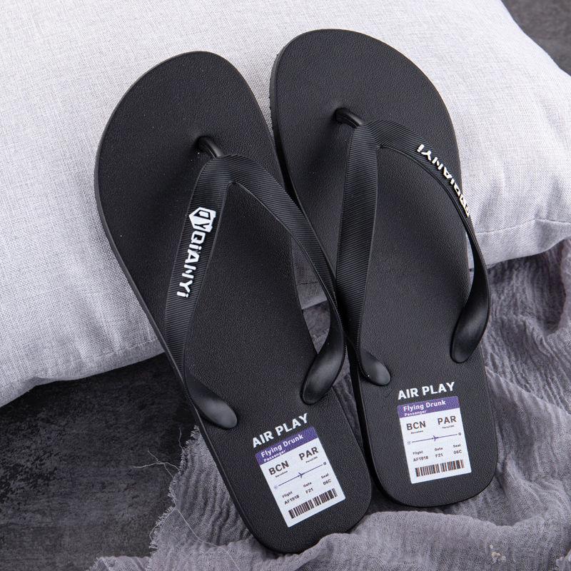 Flip-flops Men's Tide Brand Anti-slip Pinch Slippers Men and Women Couples Wear-resistant Deodorant