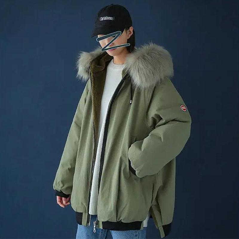 Winter Padded Jacket Ladies Loose Fashion Lamb Wool Coat Cotton Jacket  Student Cotton Jacket