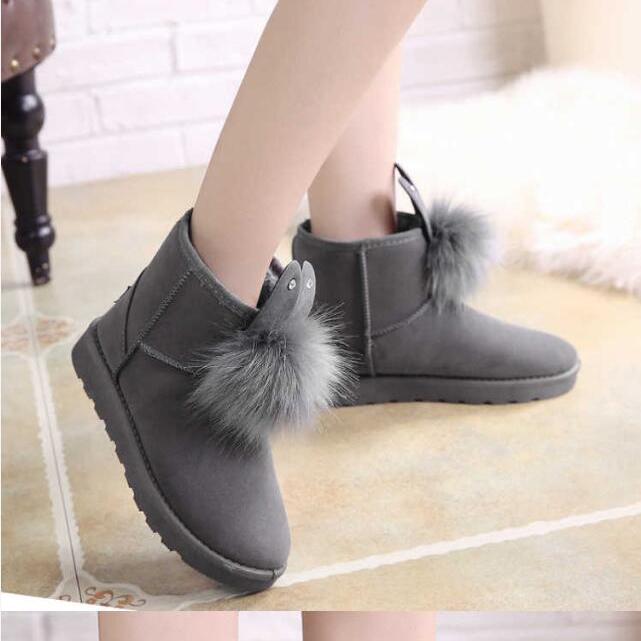 Women Winter Warm Boots Lady Snow Boots Fashion Rabbit Ears Wear Ankle Boots Winter Cotton Shoes
