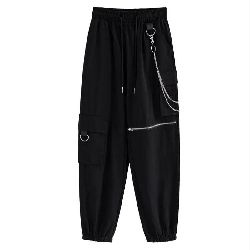 Drawstring Overalls Women Loose Wild Trend High Waist Handsome Black Large Size Slim Casual Pants