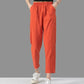 Pure Cotton Women's Trousers Summer Thin Section Loose Leisure Plus Size Cropped Pants