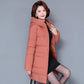 Ladies Middle-aged and Elderly Down Padded Jacket, Long Hooded Loose Mother's Padded Jacket, Padded Jacket