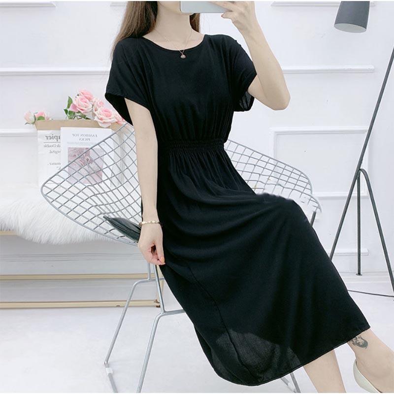 Ethnic Style Cotton Silk Floral Dress Seaside Holiday Fairy Skirt Large Print Mid-length Skirt