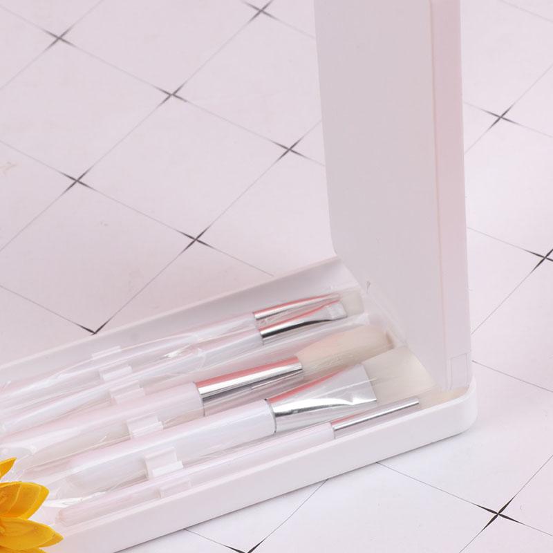 USB Rechargeable LED Makeup Mirror Folding Light Convenient Ladies Portable Rotating Storage Vanity Mirror