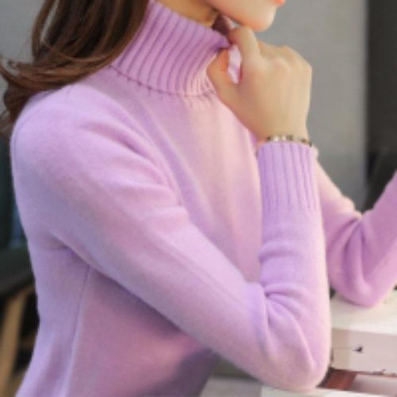 Autumn and Winter Thick Solid Color Sweater Turtleneck Pullover All-match Shirt Long-sleeved Knitted Bottoming Shirt