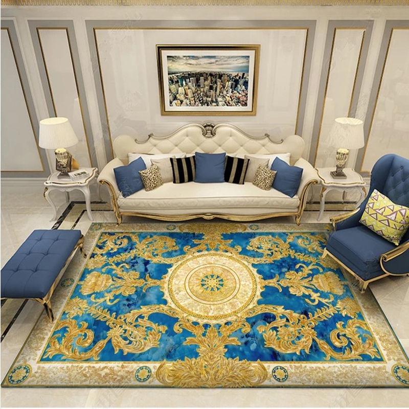 European Style Flower Carpet for Living Room Bedroom Anti-Slip Floor Mat Fashion Carpet Area Rugs