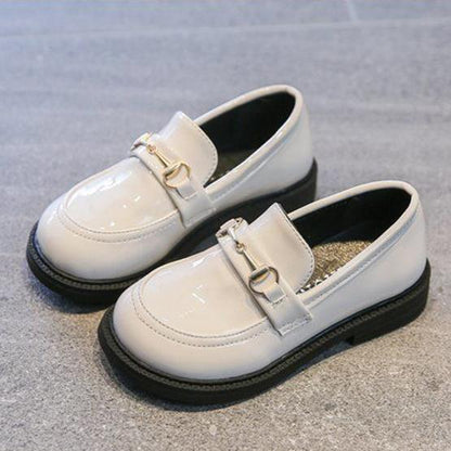 Children Elegant Princess Leather Casual Shoes Kids Girls Wedding Dress Party Solid Color Shoes for Girls