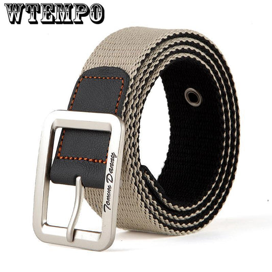 High Quality Fashionable Canvas Belts Knitted Buckle Adjustable Belt Male Canvas Belts for Jeans