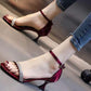 Plus Size 34-40 Women Shiny Slippers Outdoor Bohemian Beach High Heels Wear-resistant Non-slip Office Lady Word Deduction Sandals