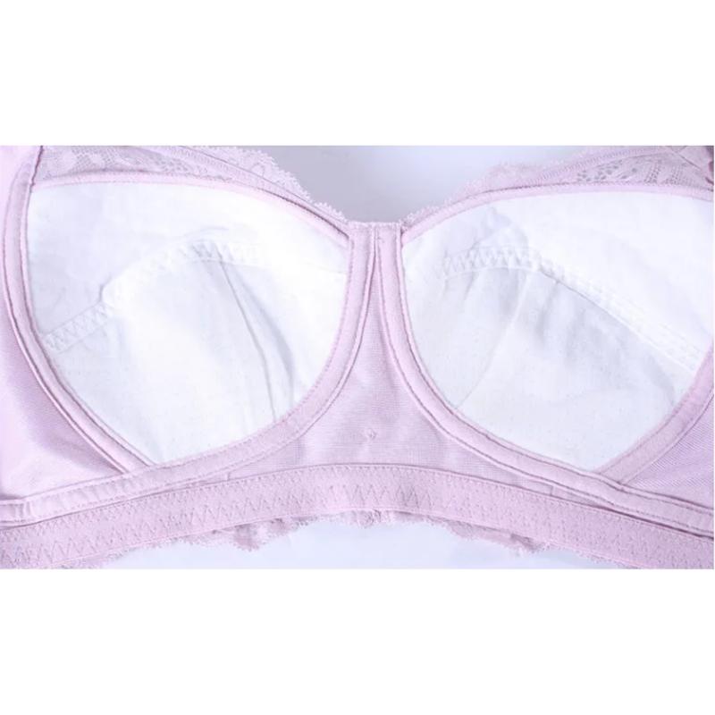 Ladies' Simple Non-steel Ring Bra Comfortable Thin Sleeping Circle Adjustable Underwear Sexy Lace Mesh Female Full Cup Brassiere Ultrathin Breathable
